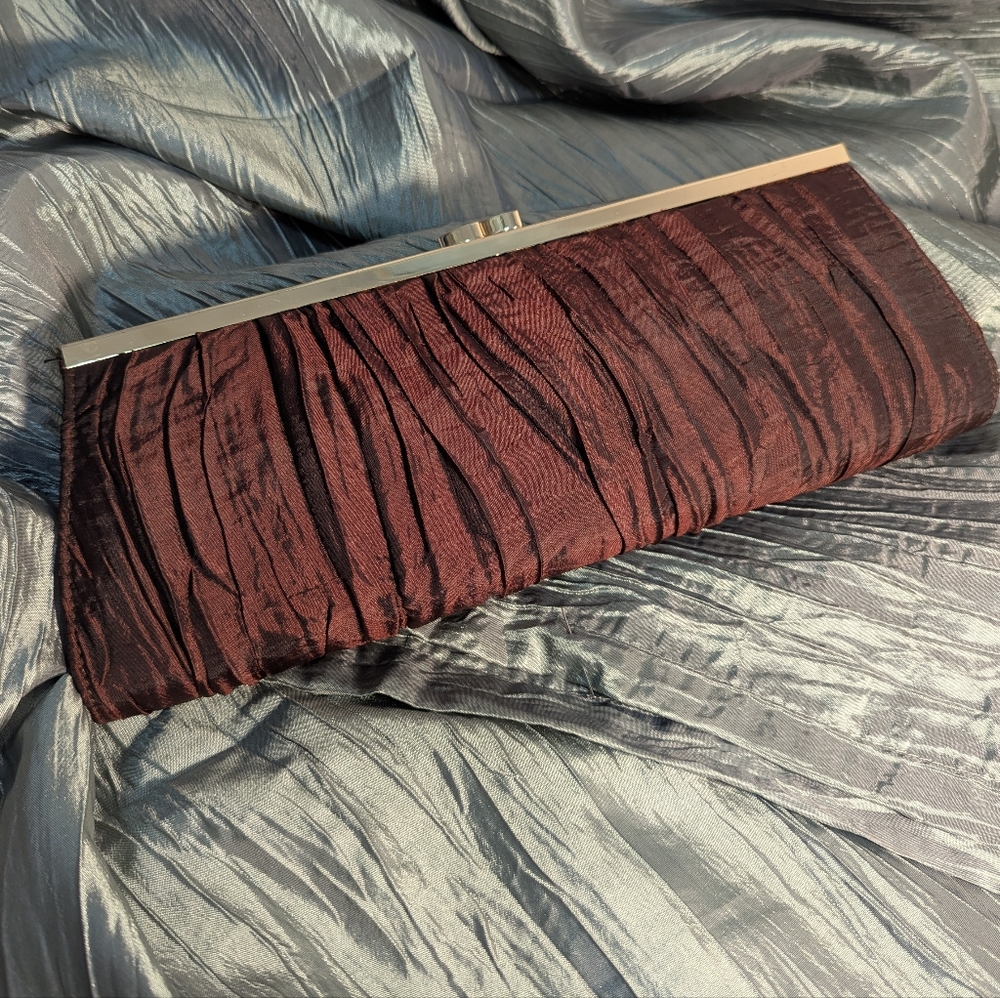 Classic Formal Clutch in Brown Fabric